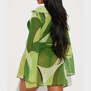 Forplay Green Sheer Swim Coverup
